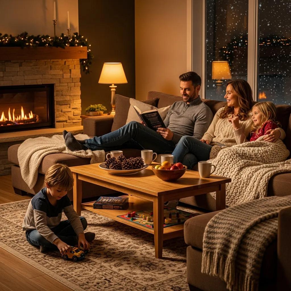 HVAC Blog 4 Family enjoying warmth in a cozy living room during winter, highlighting the importance of heating systems